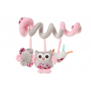 Plīša spirāle OWLS pink 4BABY OP07 Play&Edu