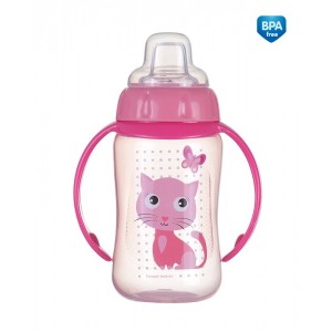 Mācību krūze "CUTE ANIMALS" ar silikona uzgali Canpol 56/512 pink