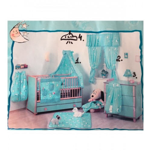 Tekstils bērna istabai (gultas veļa,loga aizkariņi, lampas) KOLORINO K-031-izpārdošana